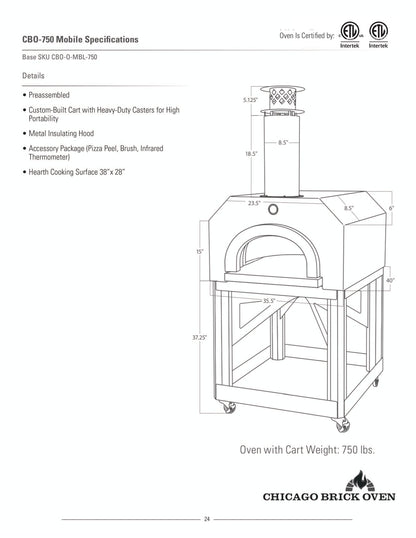 GRILLDEN™ chicago brick oven cbo 750 freestanding wood fired pizza oven