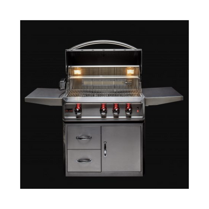 GRILLDEN™ blaze professional lux 34 inch 3 burner built in gas grill with rear infrared burner