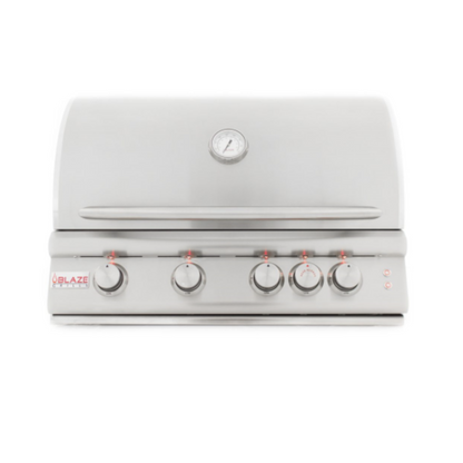 GRILLDEN™ blaze 32 inch 4 burner lte built in gas grill with rear burner and built in lighting system