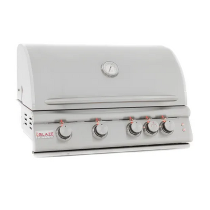 GRILLDEN™ blaze 32 inch 4 burner lte built in gas grill with rear burner and built in lighting system