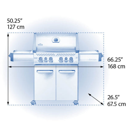 GRILLDEN™ napoleon prestige® 500 rsib black freestanding gas grill w infrared side and rear burners