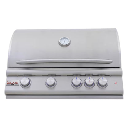 GRILLDEN™ blaze premium lte marine grade 32 inch built in gas grill w lift assist hood rear infrared burner